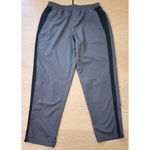 Under Armour Pants Mens XL Sportstyle Woven Track Joggers Mesh Lined Gray Stripe